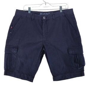 Jean Paul Benny Cargo Shorts Mens XL Twill Navy Cotton Flat Front (36x10.5)